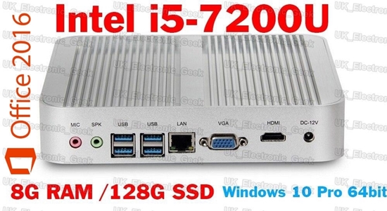 Picture of Intel Core i3 7100U 4K Fanless Business Desktop PC with WiFi Mini PC 8G/128G