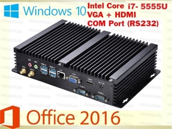 Picture of Dual Com Port Industrial Fanless Mini PC Intel Core i7 5550U Mini PC Windows