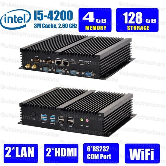 Picture of Dual LAN 6 * RS232 COM Port Industrial Fanless Mini PC Intel Core i5 4200U Mini PC